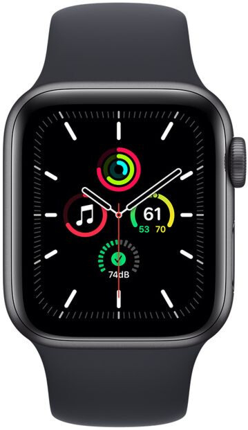 Apple Watch SE GPS 44mm Space Grey Aluminium Case with Midnight Sport Band (MKQ63) 